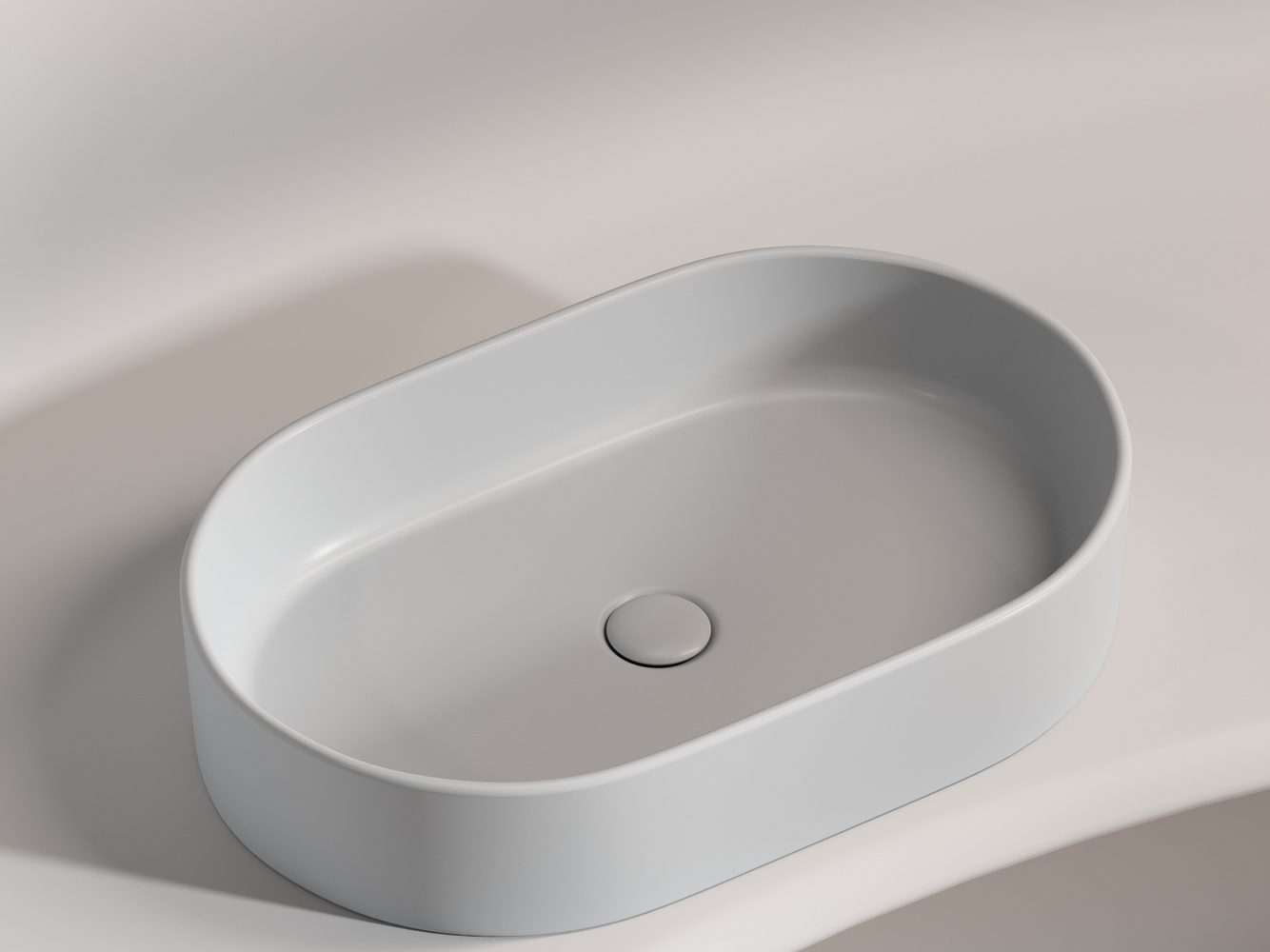 Фото Раковина Ceramicanova Element CN6048MSG накладная 60 × 38,5 × 12,2 см, серый матовый
