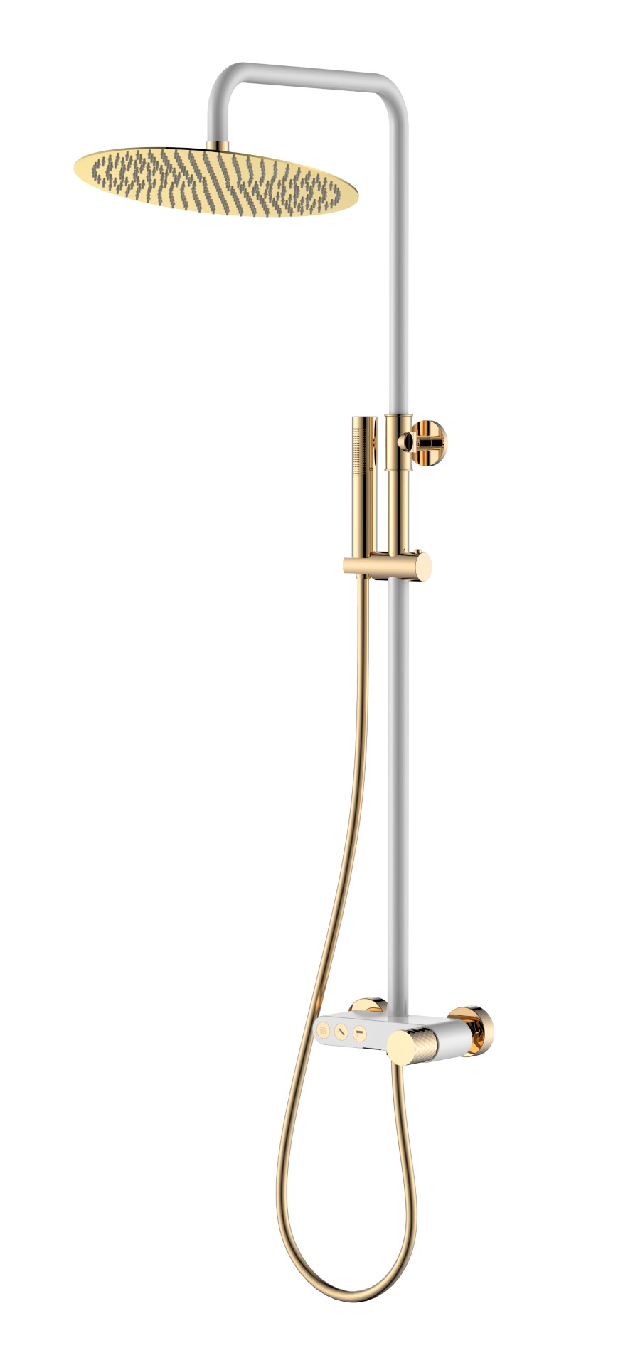 Фото Душевая стойка Boheme Stick 128-WG белый матовый/золото глянец