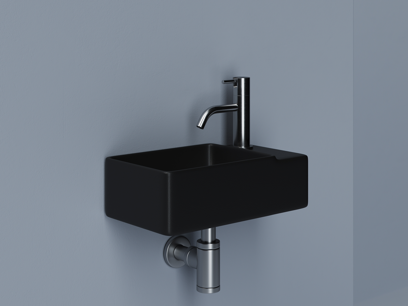 Фото Раковина Ceramicanova Element CN5045MB подвесная 39,5 × 22 × 12,5 см, черный матовый