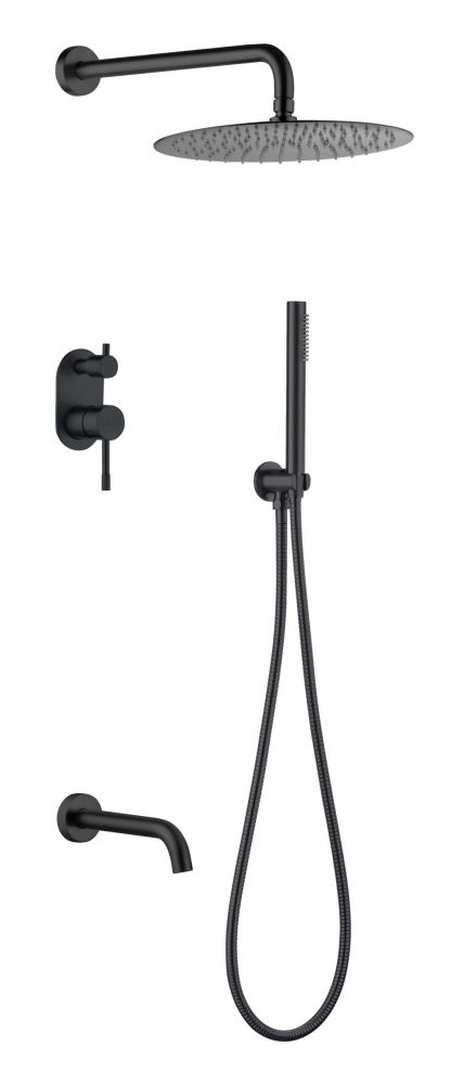 Фото Душевая система Boheme Uno 464-2-B черный матовый