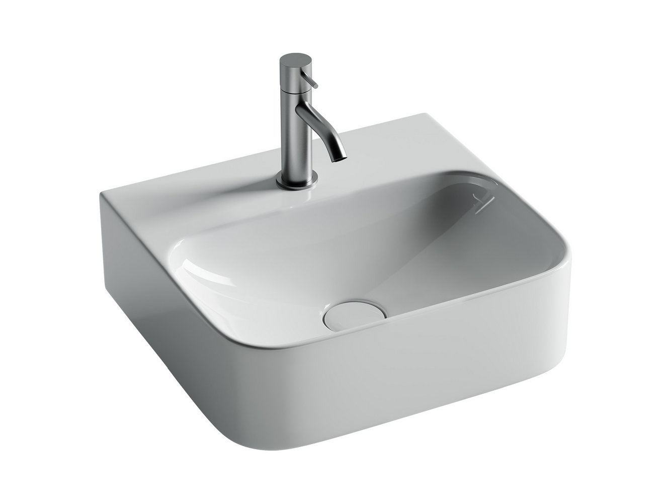 Фото Раковина Ceramicanova Aura CN2005 подвесная 43,5 × 39,5 × 13,5 см, белый глянцевый