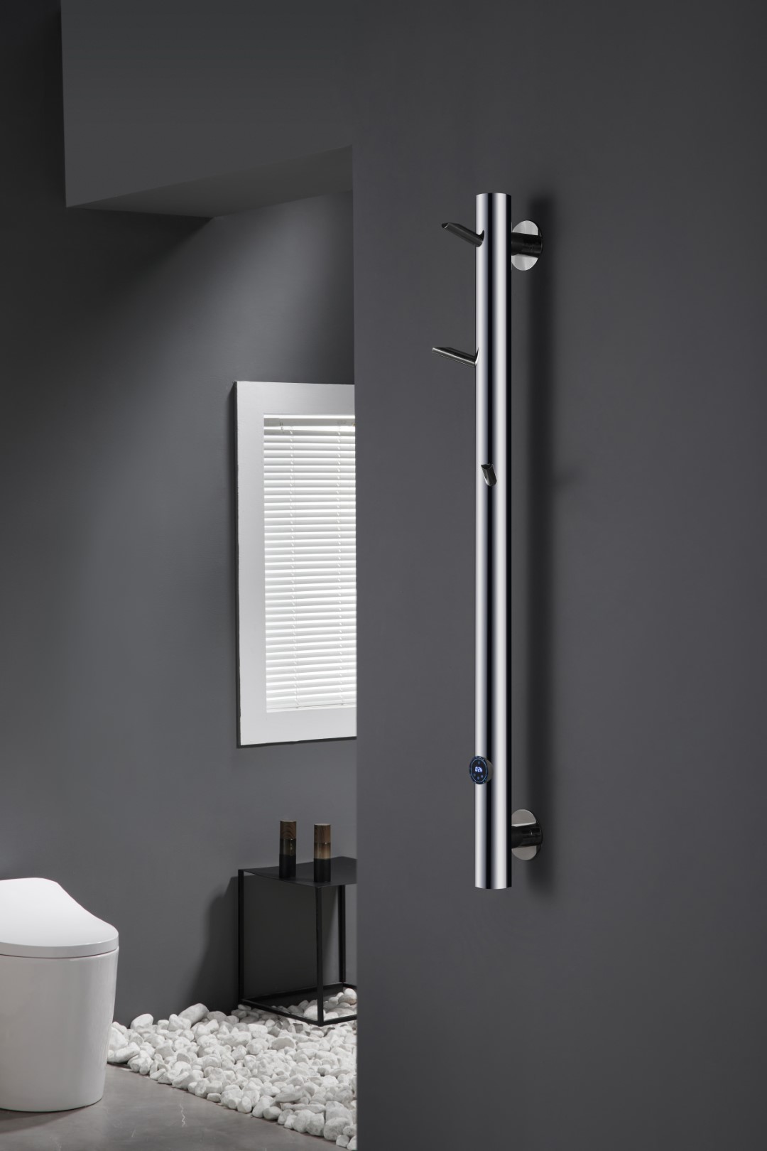 Фото Полотенцесушитель Boheme OAK 724-CR электрический, хром глянец h150х20 см