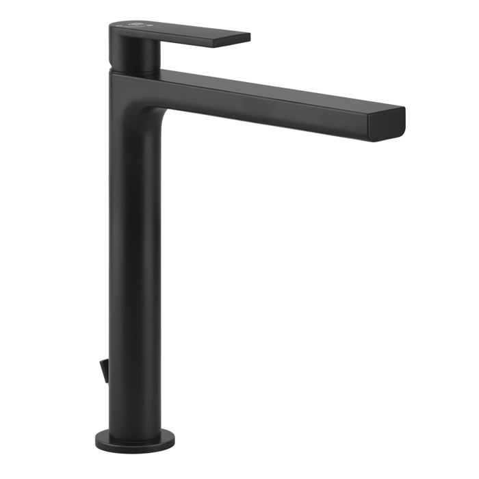 Фото Смеситель Gessi Via manzoni 38604#299 для раковины с донным клапаном, черный матовый