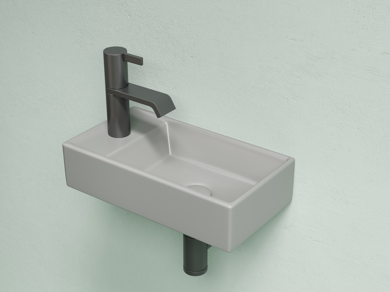 Фото Раковина Ceramicanova Element CN6051RMH подвесная 40,7 × 21,7 × 10 см, антрацит матовый