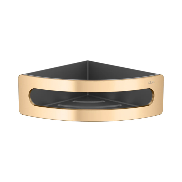 Фото Полка для ванной Keuco Elegance 11657250001 подвесной brushed brass/anthracite