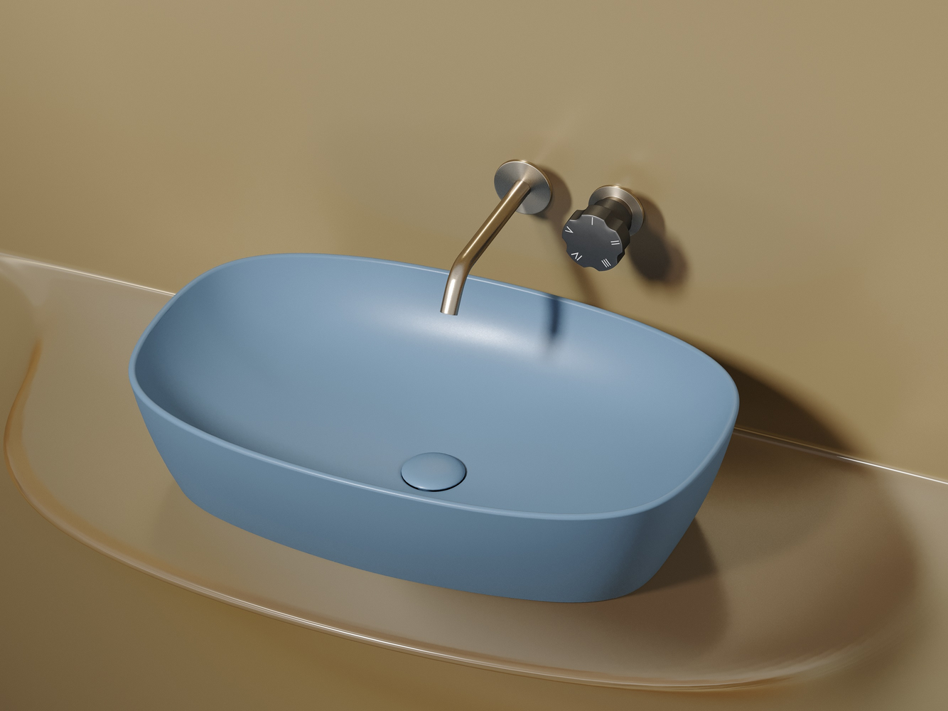 Фото Раковина Ceramicanova Element CN6049ML накладная 61 × 38,5 × 14 см, голубой матовый