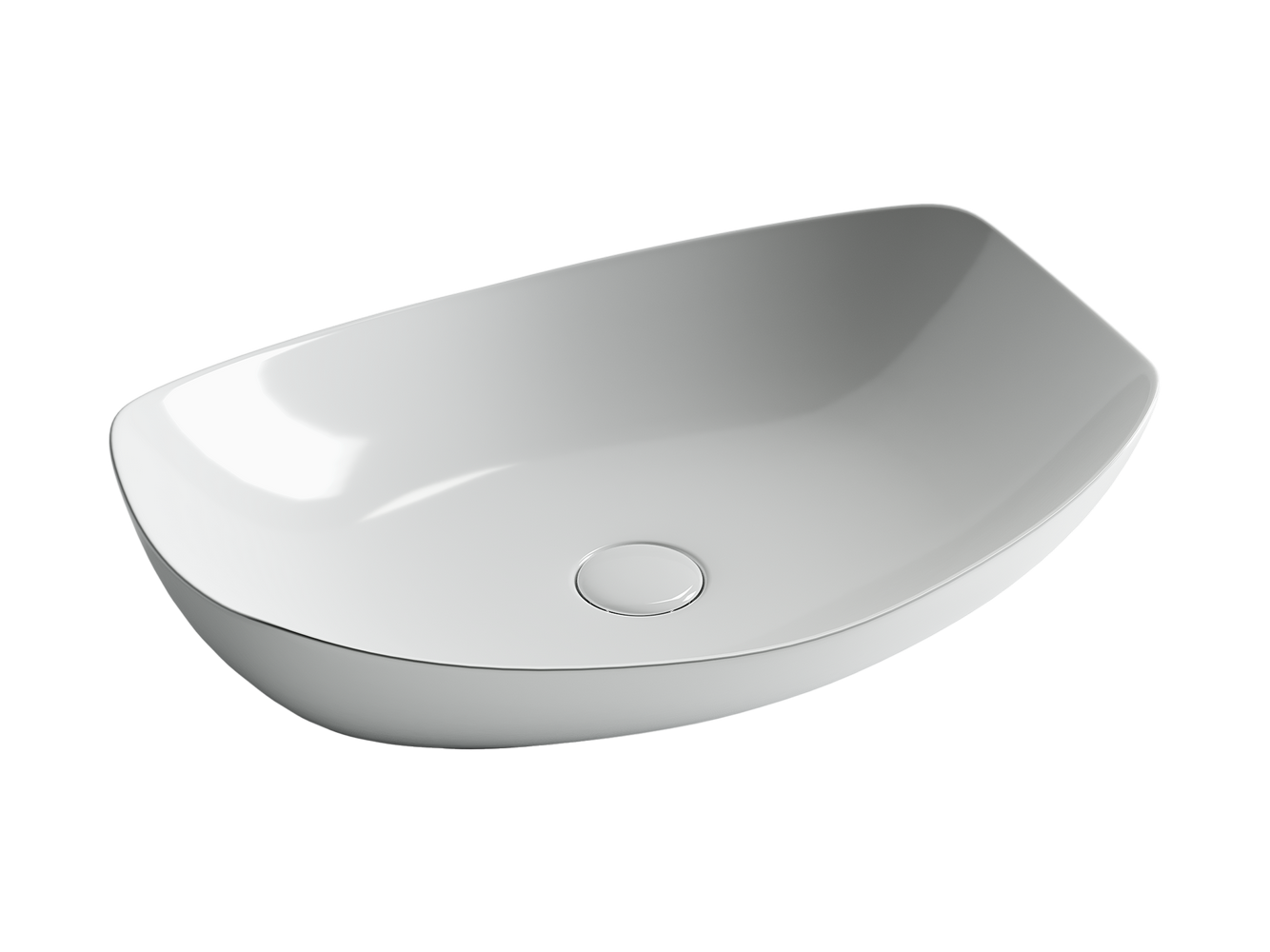 Фото Раковина Ceramicanova Element CN5016 накладная 56 × 40 × 14 см, белый глянцевый