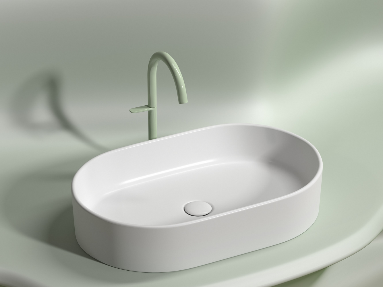 Фото Раковина Ceramicanova Element CN6048MW накладная 60 × 38,5 × 12,2 см, белый матовый
