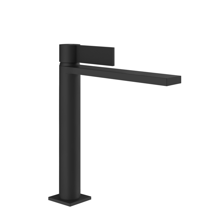 Фото Смеситель Gessi Inverso Rigato 73555#299 для раковины с донным клапаном, черный матовый