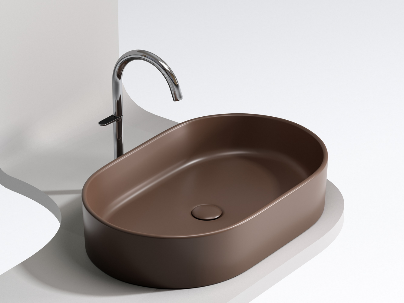 Фото Раковина Ceramicanova Element CN6048MDB накладная 60 × 38,5 × 12,2 см, темно-коричневый матовый
