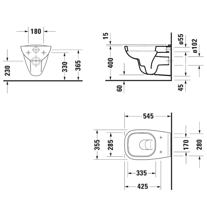 Фото Унитаз подвесной Duravit D-Code 45351900A1, с сиденьем с микролифтом, белый глянцевый