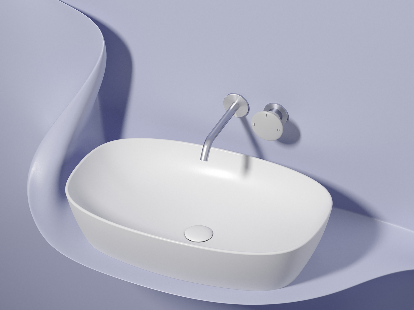 Фото Раковина Ceramicanova Element CN6049MW накладная 61 × 38,5 × 14 см, белый матовый