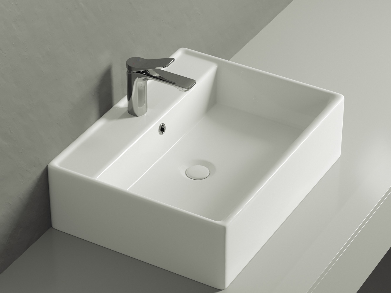 Фото Раковина Ceramicanova Element CN6046 накладная 59 × 45 × 16 см, белый глянцевый