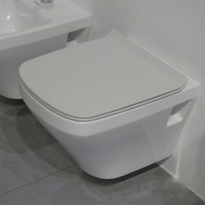 Фото Унитаз подвесной укороченный Duravit DuraStyle 45710900A1, безободковый, с сиденьем с микролифтом, белый глянцевый