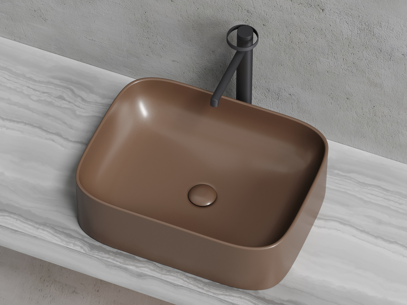 Фото Раковина Ceramicanova Element CN6052MDB накладная 50,5 × 38 × 15 см, темно-коричневый матовый