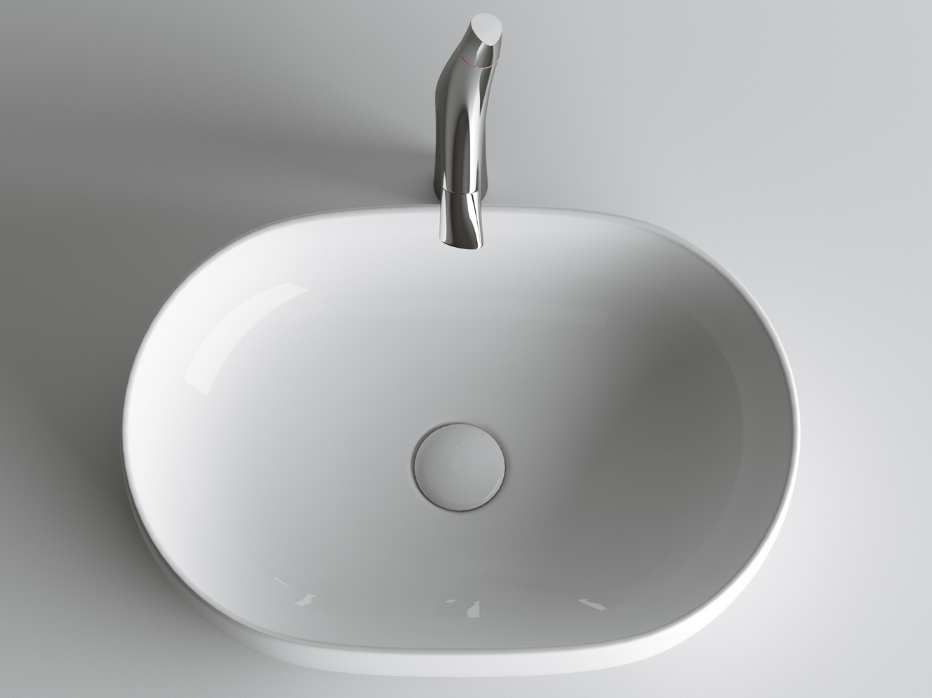 Фото Раковина Ceramicanova Element CN6047 накладная 60 × 41,5 × 13,5 см, белый глянцевый