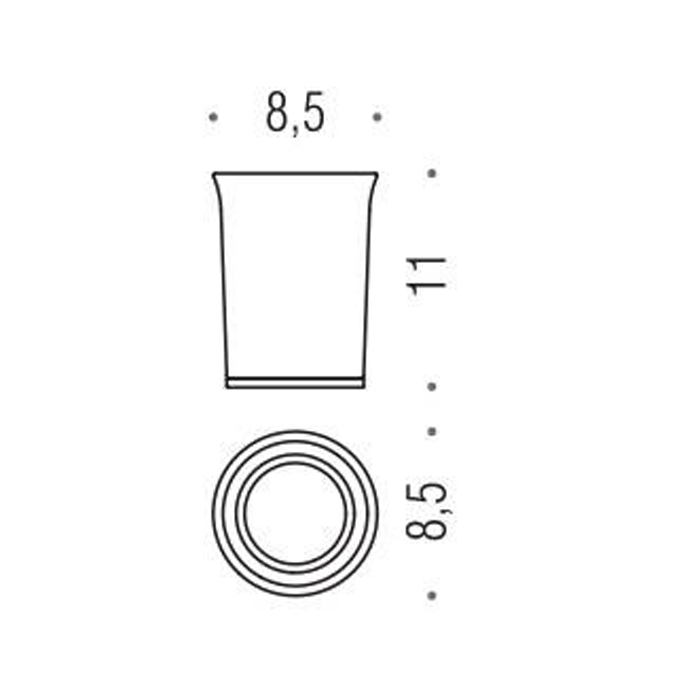 Фото Стекло стакана Colombo Link B2452-VAN, стекло матовое