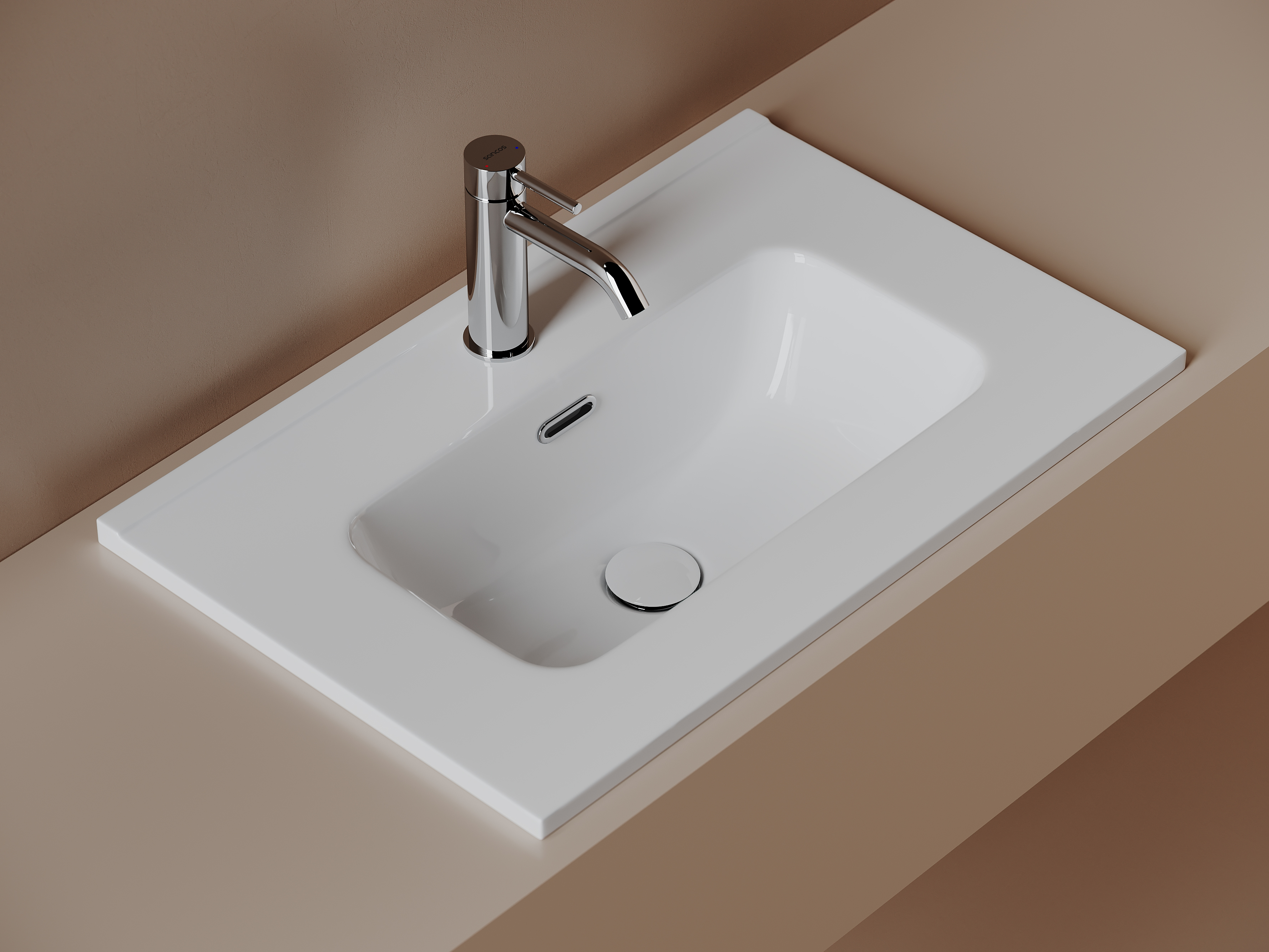 Фото Раковина Ceramicanova Compact CN7025 мебельная 61 × 39,5 × 17 см, белый глянцевый