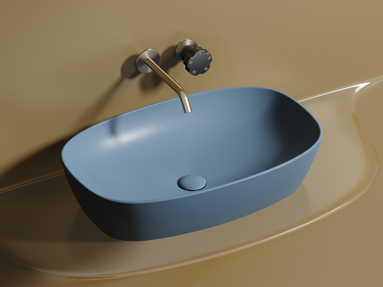 Фото Раковина Ceramicanova Element CN6049ML накладная 61 × 38,5 × 14 см, голубой матовый