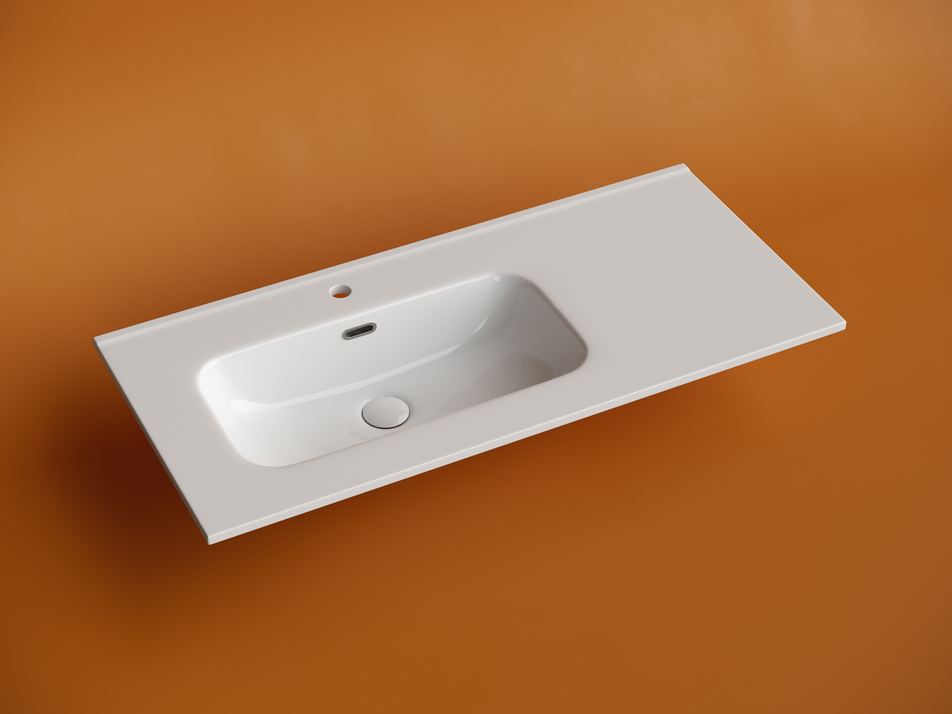 Фото Раковина Ceramicanova Element CN7003L мебельная 101 × 46,5 × 18 см, белый глянцевый