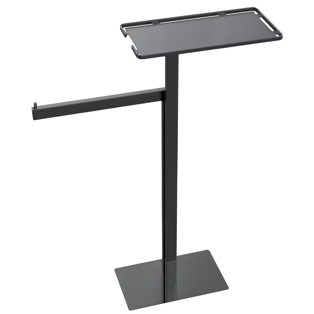 Фото Стойка Boheme 10952-SGM с полотенцедержателем и полкой графит глянец