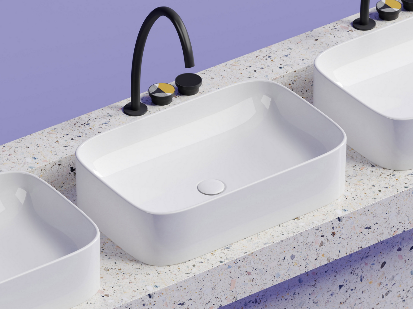 Фото Раковина Ceramicanova Element CN6053 накладная 60,5 × 38 × 15 см, белый глянцевый