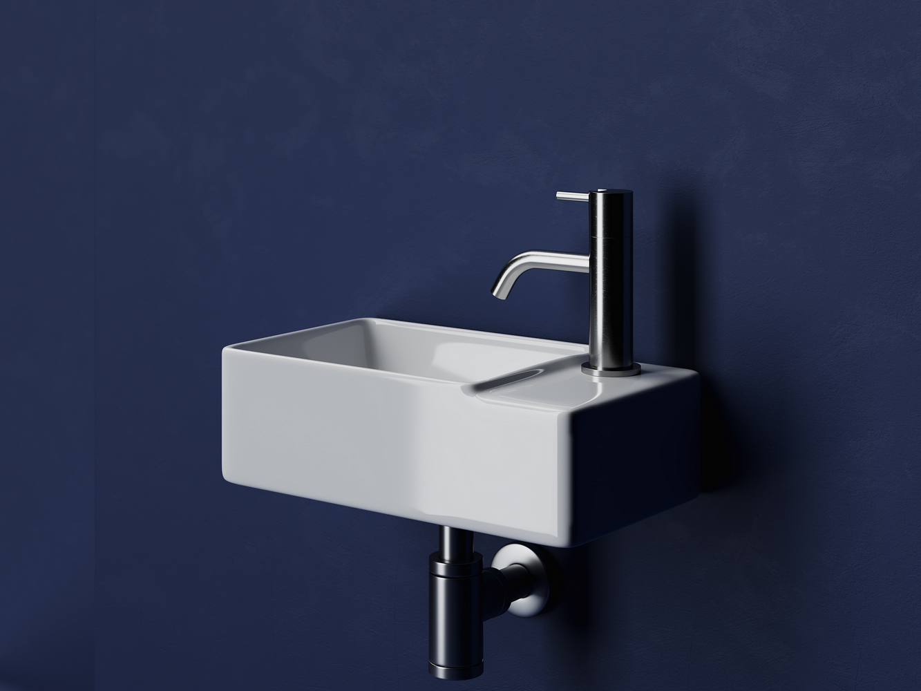 Фото Раковина Ceramicanova Element CN5045 подвесная 39,5 × 22 × 12,5 см, белый глянцевый