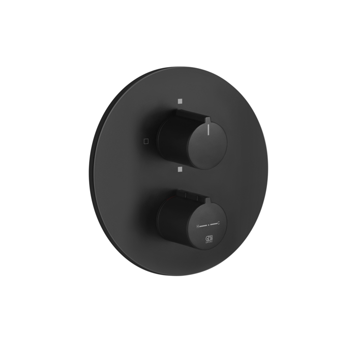 Фото Смеситель Gessi Via tortona 38778#299 для душа термостат с переключателем на 3 потока, черный матовый