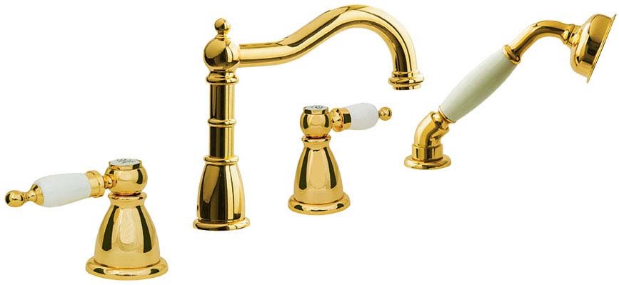 Фото Смеситель на борт ванны Boheme Oro 395 золото