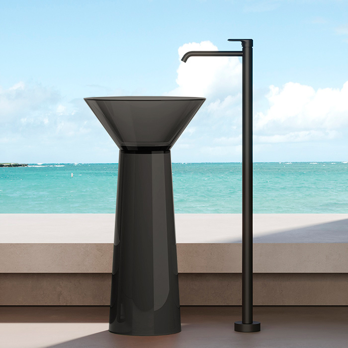 Фото Раковина Dea Design Pedestal Basin DD2022 480 R4 напольная 48 см, цвет smoky black