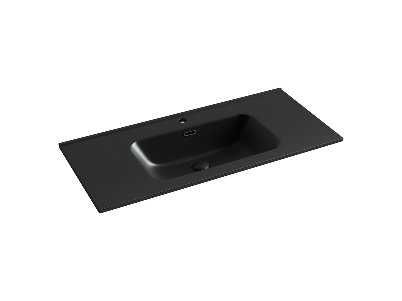 Фото Раковина Ceramicanova Element CN7003MB мебельная 101 × 46,5 × 18 см, черный матовый
