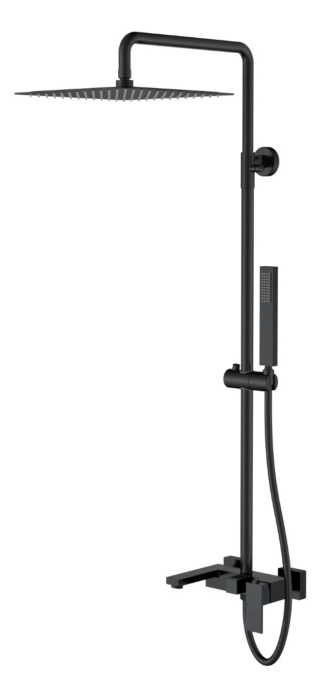 Фото Душевая стойка Boheme Qubic 478-B черный матовый