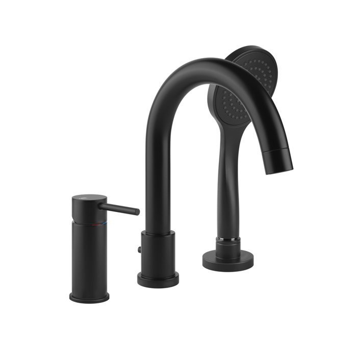 Фото Смеситель Gessi Via tortona 18637#299 для ванны, черный матовый