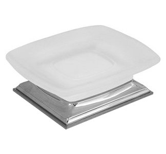 Фото Мыльница Colombo Portofino B3242.CR-VAN настольная хром глянец/стекло матовое