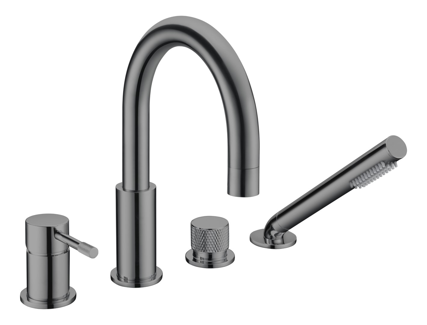 Фото Смеситель на борт ванны Boheme Uno 460-SGM графит глянец