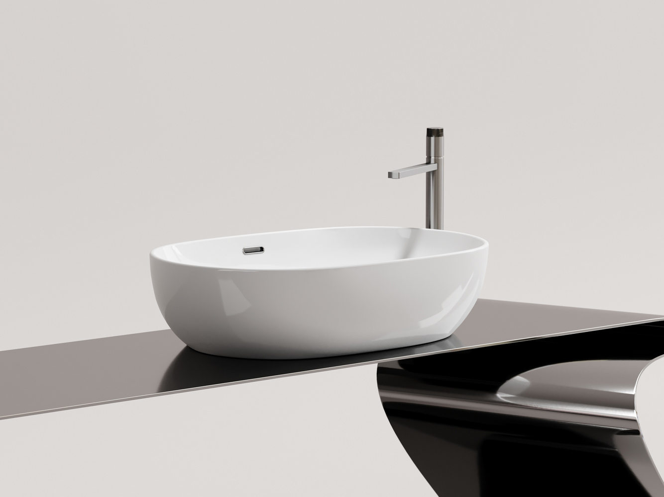 Фото Раковина Ceramicanova Element CN6064 накладная 61 × 42 × 15,5 см, белый глянцевый
