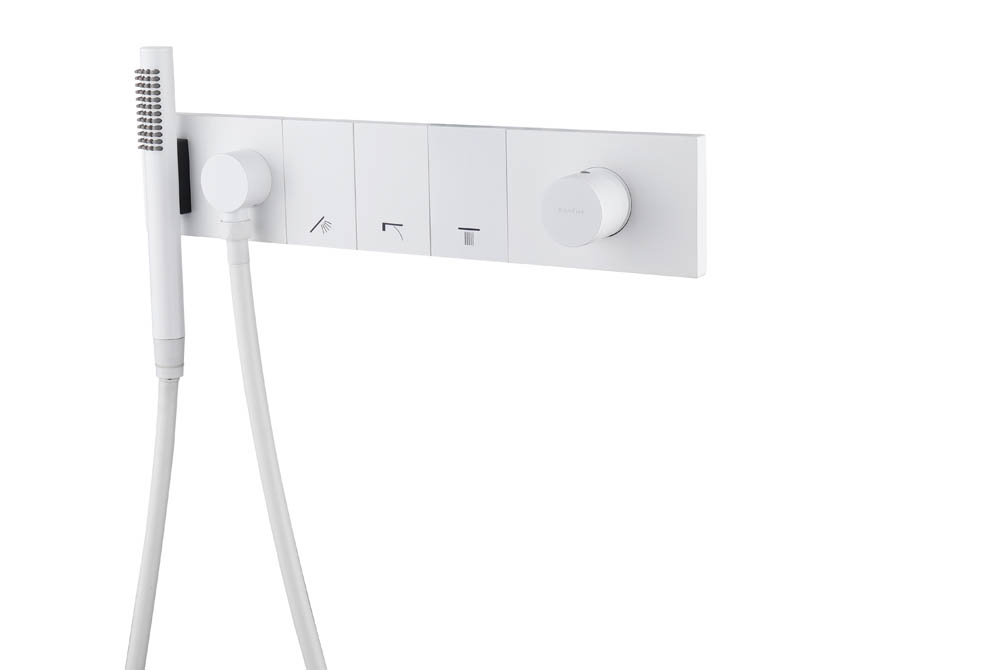 Фото Смеситель для душа Boheme Zodiac 132-SYS-MW на 3 выхода белый матовый