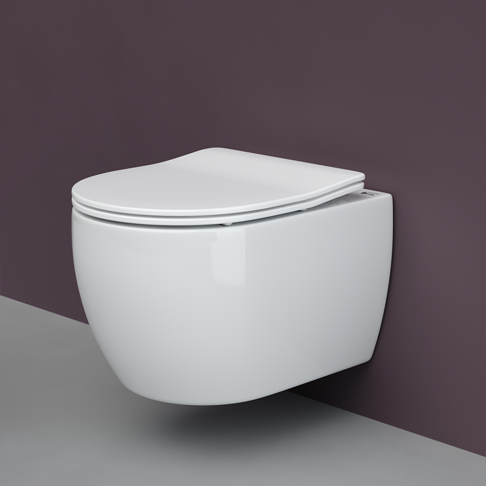 Фото Унитаз Ceramicanova Play CN3001 безободковый с сиденьем подвесной, белый глянцевый