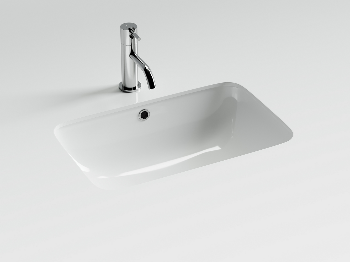Фото Раковина Ceramicanova Element CN7018 встраиваемая под столешницу 54 × 36 × 19 см, белый глянцевый
