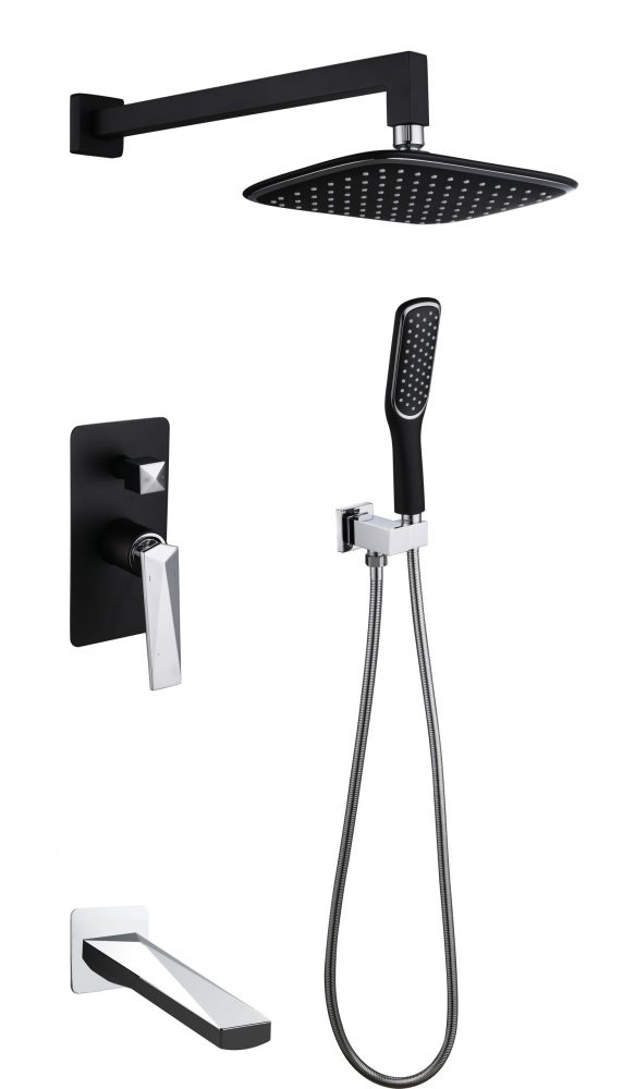 Фото Душевая система Boheme Venturo 374-B-2 черный матовый