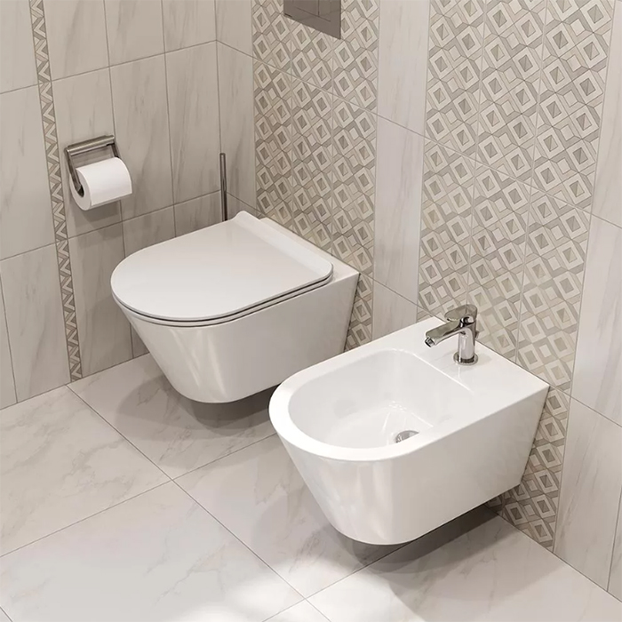 Фото Унитаз подвесной Kerama Marazzi Plaza Modern PLMR.wc.02, безободковый, без сиденья, белый глянцевый