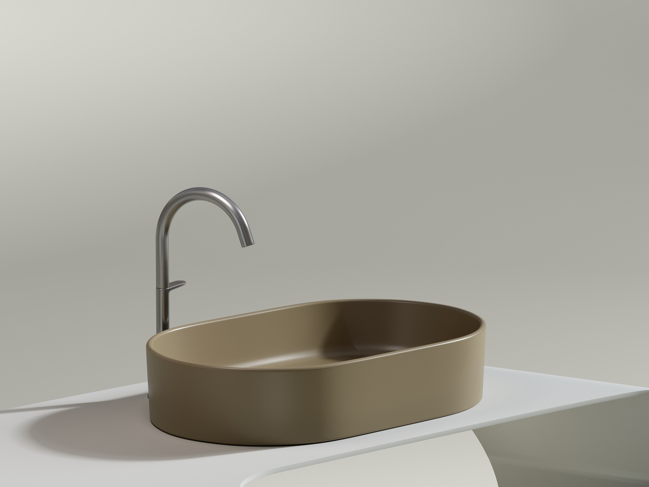 Фото Раковина Ceramicanova Element CN6048MC накладная 60 × 38,5 × 12,2 см, капучино матовый