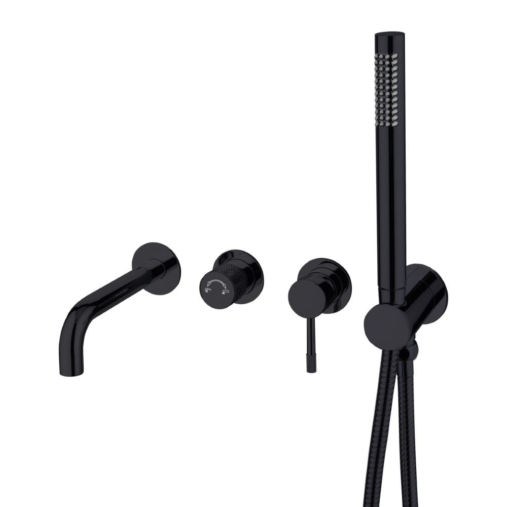 Фото Смеситель для ванны Boheme Uno 464-3-SGM настенный графит глянец