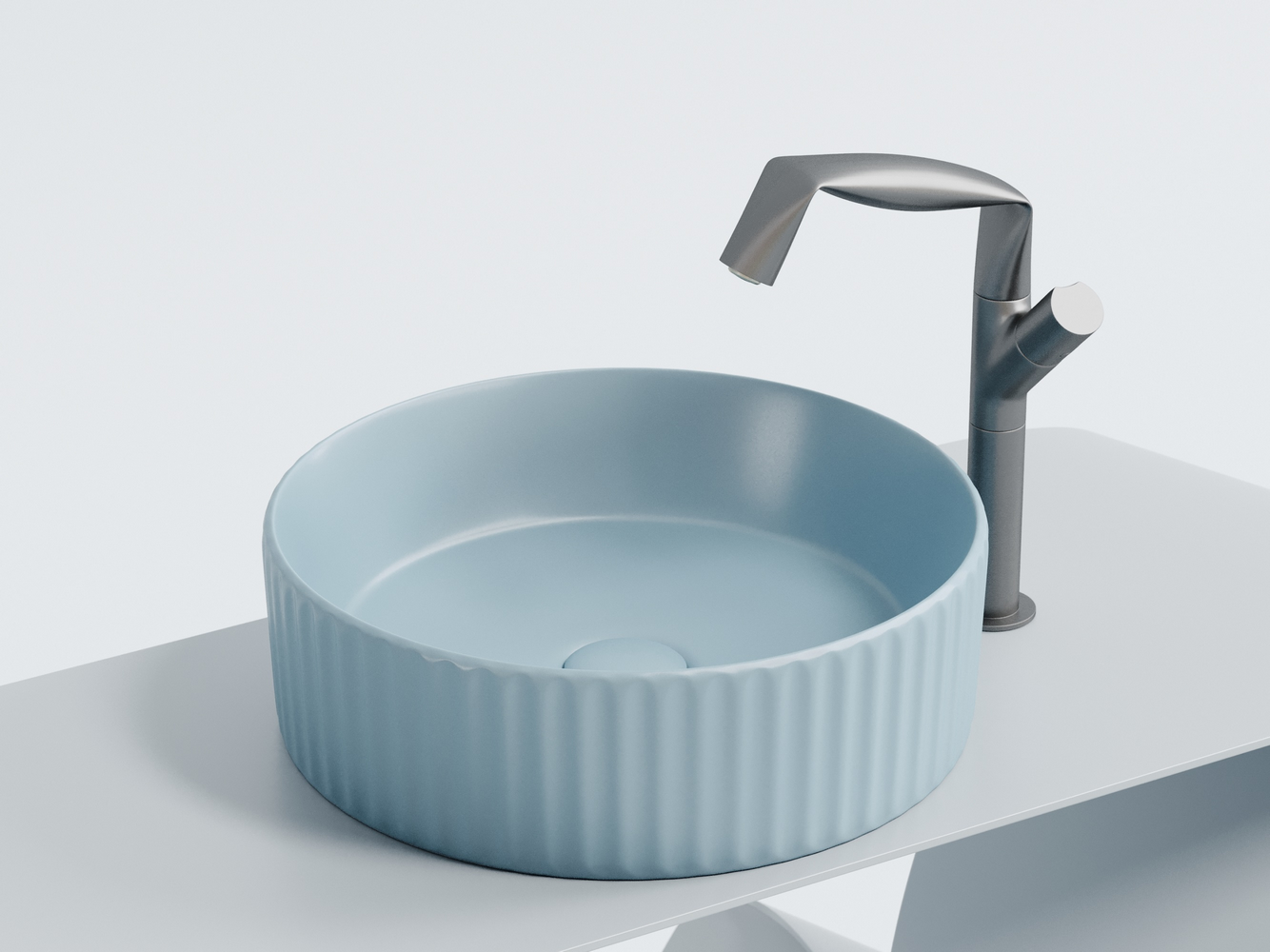 Фото Раковина Ceramicanova Element CN6057ML накладная 36 × 36 × 11,5 см, голубой матовый