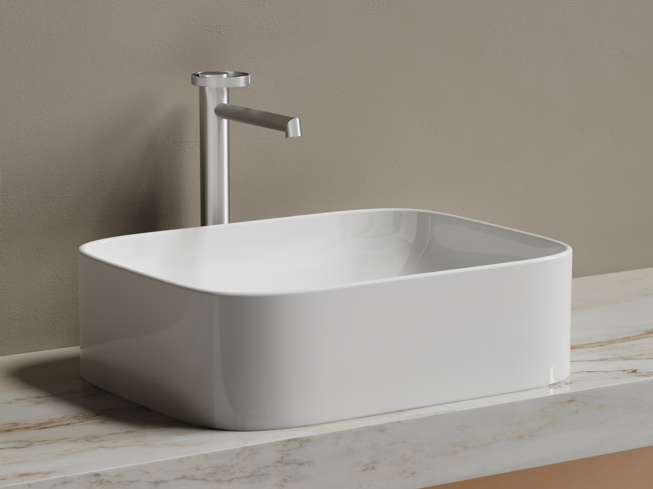 Фото Раковина Ceramicanova Element CN6052 накладная 50,5 × 38 × 15 см, белый глянцевый