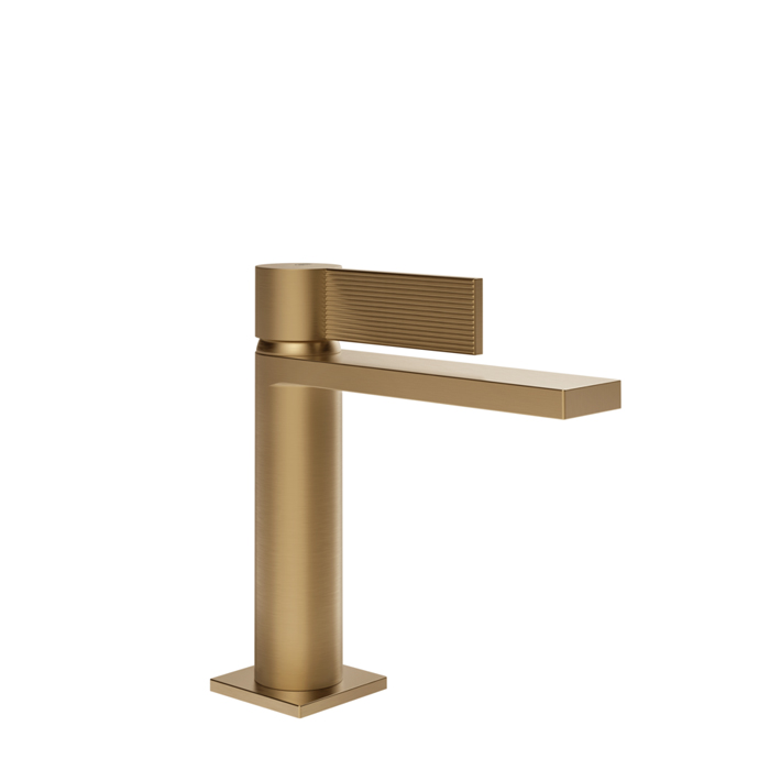 Фото Смеситель Gessi Inverso Rigato 73502#726 для раковины, бронза браш pvd