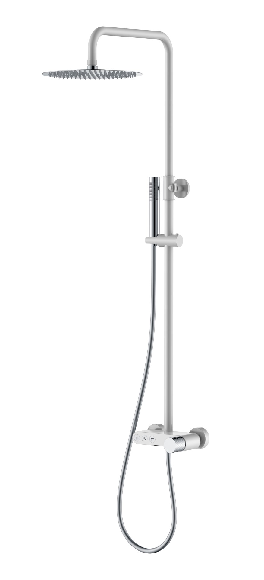 Фото Душевая стойка Boheme Stick 128-WCR белый глянец/хром глянец