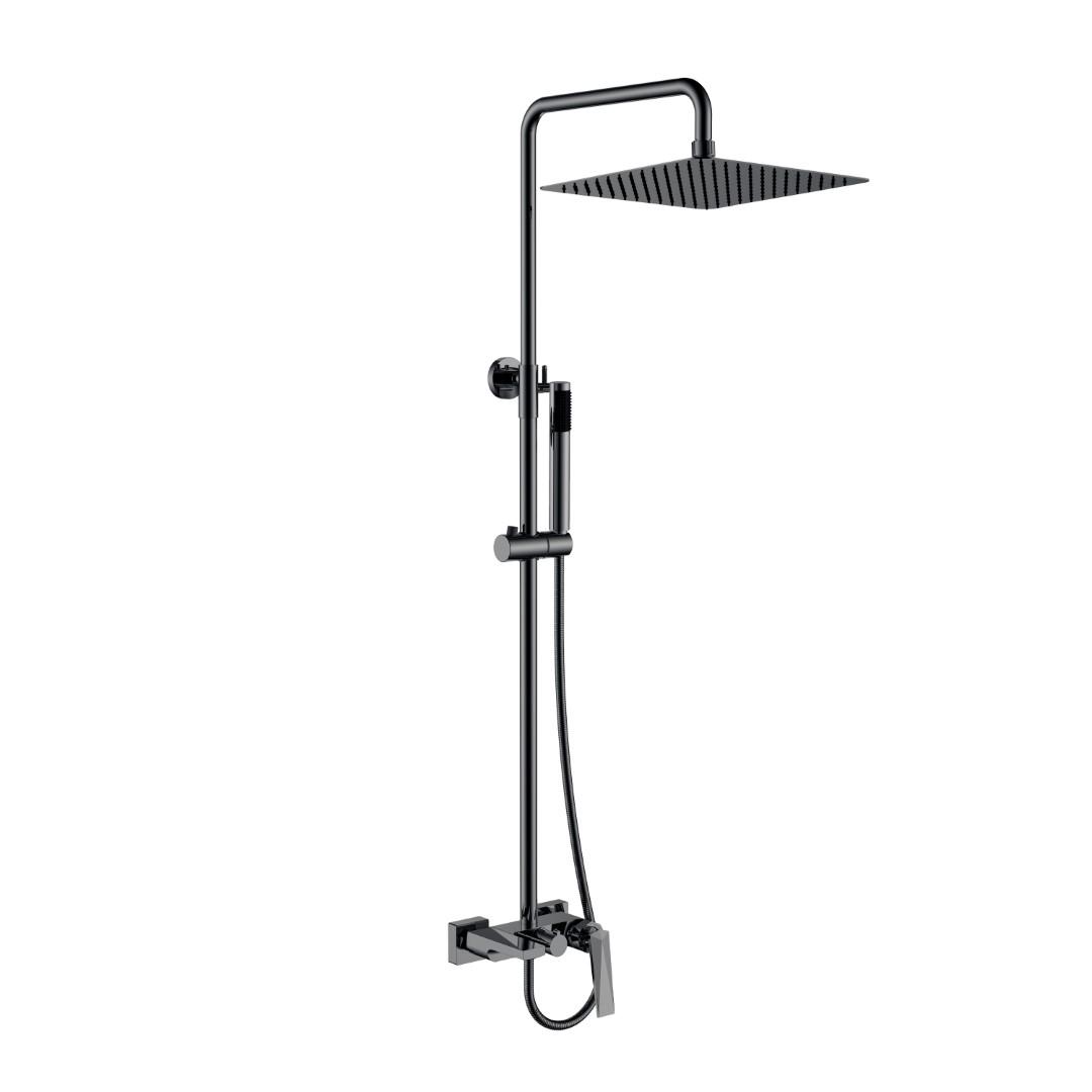 Фото Душевая стойка Boheme Venturo 378-SGM shine gun metal, графит глянец