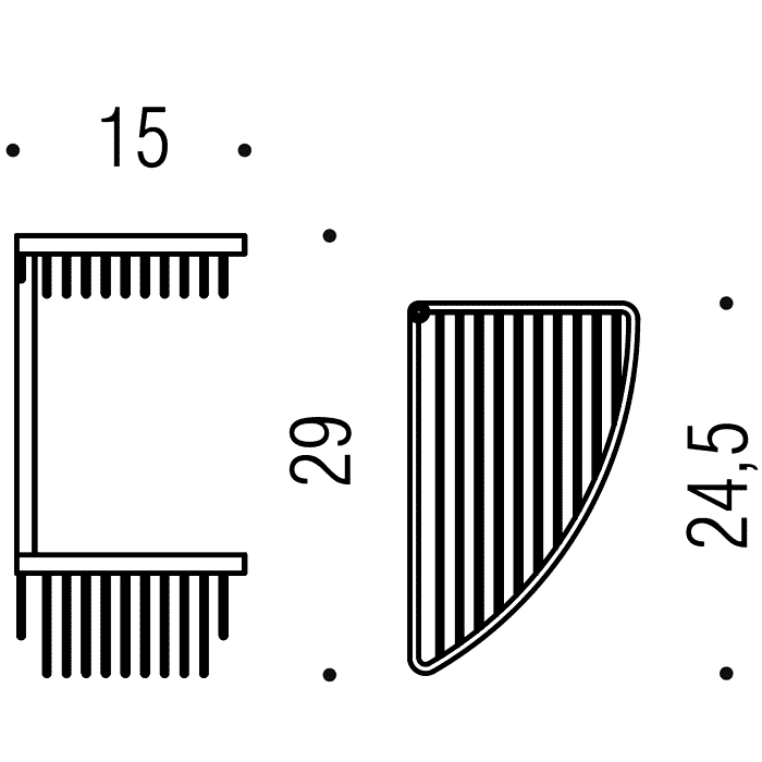 Фото Полка Colombo Angolari B9612.CR подвесная хром глянец
