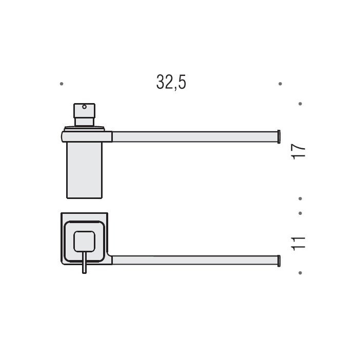 Фото Дозатор Colombo Lulu B6274.HPS-VAN с полотенцедержателем золото глянец/стекло матовое L 32 см